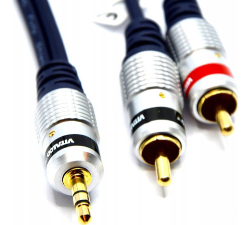 REXANT (17-4224) ШНУР СТЕРЕО 3,5 ММ - 2 RCA, ДЛИНА 3 МЕТРА (GOLD-МЕТАЛЛ)