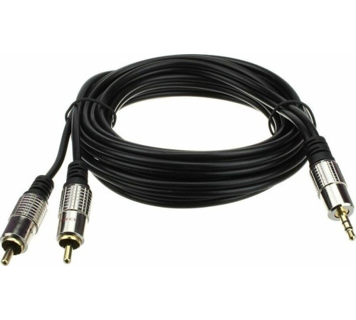 REXANT (17-4224) ШНУР СТЕРЕО 3,5 ММ - 2 RCA, ДЛИНА 3 МЕТРА (GOLD-МЕТАЛЛ)