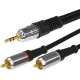 REXANT (17-4224) ШНУР СТЕРЕО 3,5 ММ - 2 RCA, ДЛИНА 3 МЕТРА (GOLD-МЕТАЛЛ)