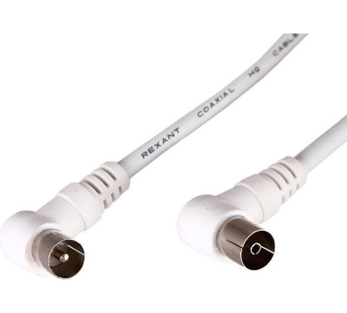 REXANT (18-0022) ШНУР ТВ ГНЕЗДО - ТВ ШТЕКЕР, УГЛОВОЙ, ДЛИНА 1,5 МЕТРА, БЕЛЫЙ