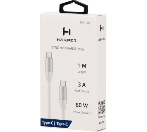 Дата-кабель Type-C HARPER SCH-770 White