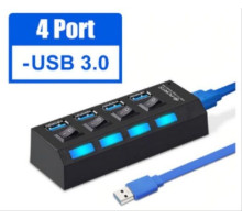 SMARTBUY (SBHA-7304-B) USB 3.0 хаб + выкл., 4 порта, черный