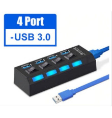 SMARTBUY (SBHA-7304-B) USB 3.0 хаб + выкл., 4 порта, черный