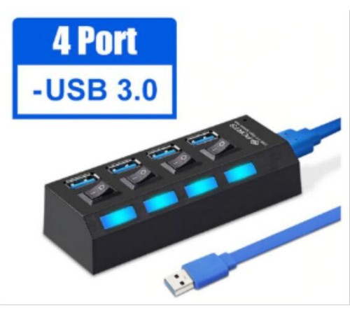 SMARTBUY (SBHA-7304-B) USB 3.0 хаб + выкл., 4 порта, черный