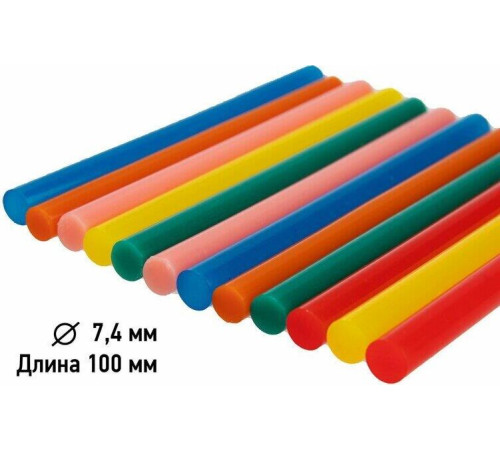 REXANT (09-1020) Клеевые стержни, O=7мм, 100мм, цветные