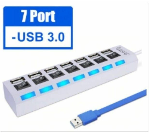 SMARTBUY (SBHA-7307-W) USB 3.0 хаб + выкл., 7 портов, белый