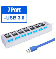 SMARTBUY (SBHA-7307-W) USB 3.0 хаб + выкл., 7 портов, белый