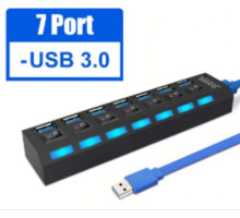 SMARTBUY (SBHA-7307-B) USB 3.0 хаб + выкл., 7 портов, черный