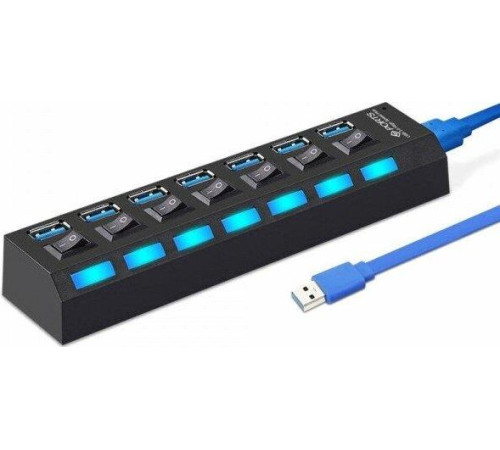 SMARTBUY (SBHA-7307-B) USB 3.0 хаб + выкл., 7 портов, черный