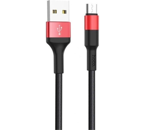 HOCO (6957531080220) X26 USB (m)-microUSB (m) 1.0м - красный/черный