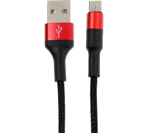 HOCO (6957531080220) X26 USB (m)-microUSB (m) 1.0м - красный/черный