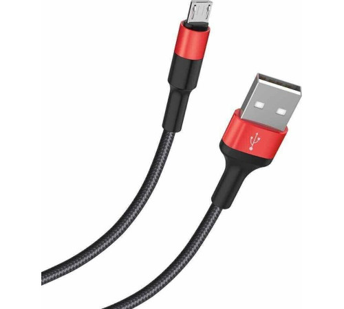 HOCO (6957531080220) X26 USB (m)-microUSB (m) 1.0м - красный/черный