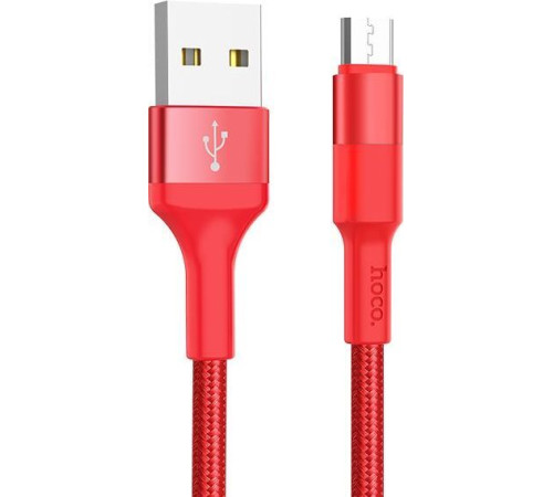 HOCO (6957531080220) X26 USB (m)-microUSB (m) 1.0м - красный/черный