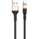 HOCO (6957531080213) X26 USB (m)-microUSB (m) 1.0м - черный/золотой