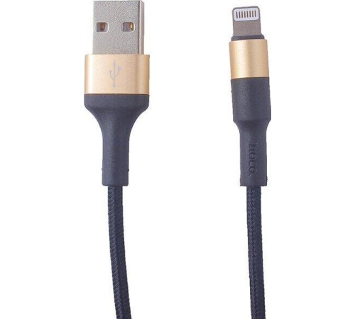 HOCO (6957531080213) X26 USB (m)-microUSB (m) 1.0м - черный/золотой