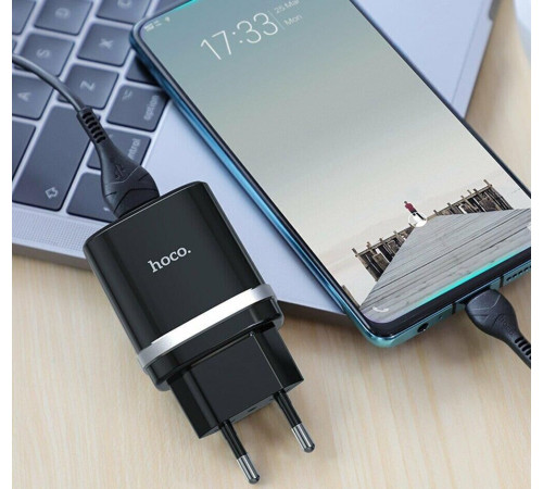 HOCO (6931474716293) C12Q 1USB 3.0A QC3.0 TYPE-C 1м черный