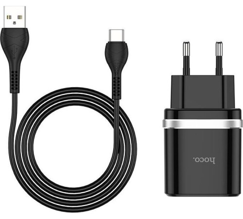 HOCO (6931474716293) C12Q 1USB 3.0A QC3.0 TYPE-C 1м черный