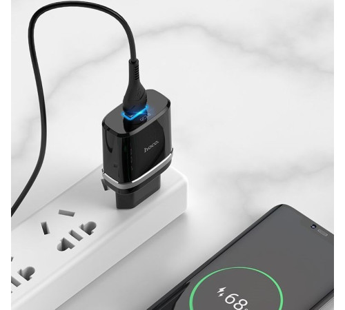 HOCO (6931474716293) C12Q 1USB 3.0A QC3.0 TYPE-C 1м черный