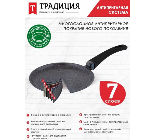 ТРАДИЦИЯ ТС6221 а/пр литая блинная 22см Сапфир