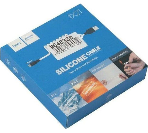 HOCO (6957531071389) X21 USB (m)-microUSB (m) 1.0м - белый/черный