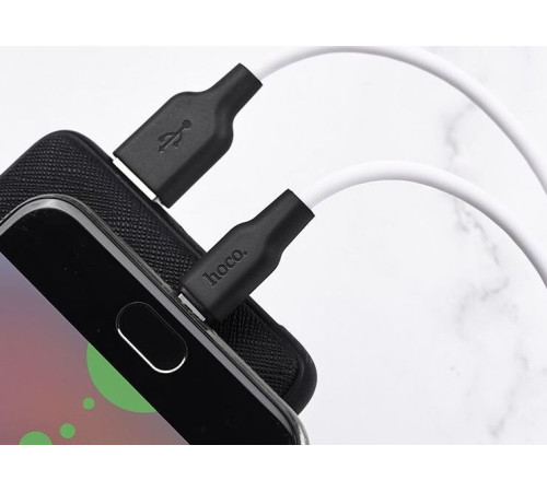 HOCO (6957531071389) X21 USB (m)-microUSB (m) 1.0м - белый/черный