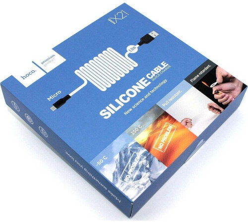 HOCO (6957531071389) X21 USB (m)-microUSB (m) 1.0м - белый/черный