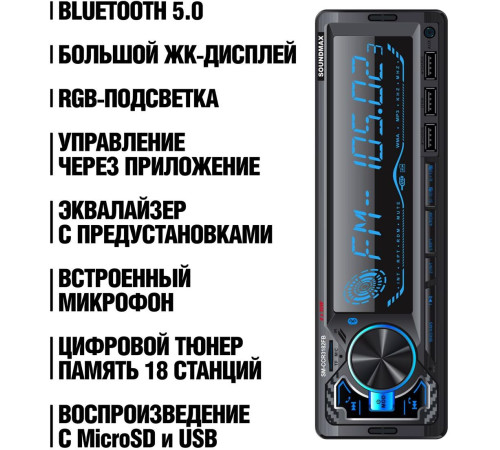 SOUNDMAX SM-CCR3182FB черный