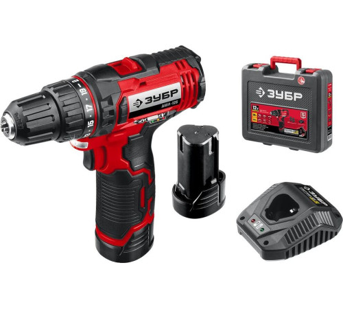 ЗУБР ДШЛ-125-22 12В, 2 АКБ (2Ач), в кейсе