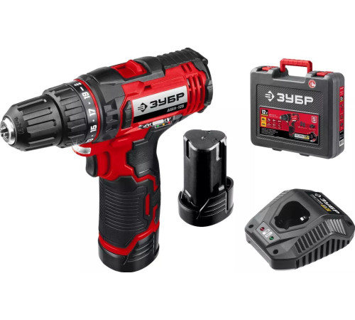 ЗУБР ДШЛ-125-22 12В, 2 АКБ (2Ач), в кейсе