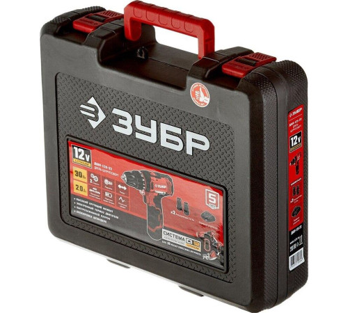 ЗУБР ДШЛ-125-22 12В, 2 АКБ (2Ач), в кейсе