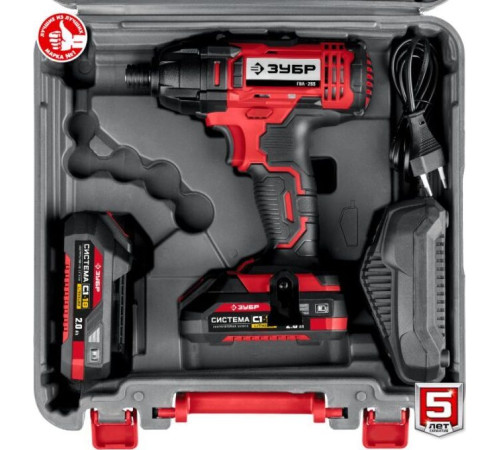 Винтоверт ЗУБР ГВЛ-255-22 18В, 2аккум., кейс