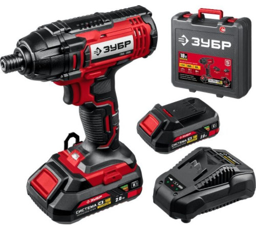 Винтоверт ЗУБР ГВЛ-255-22 18В, 2аккум., кейс