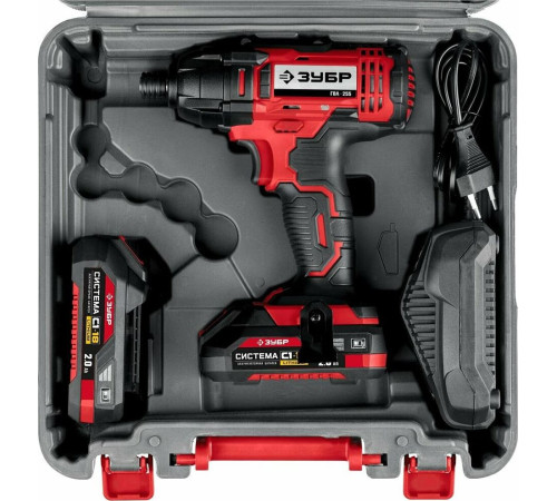 Винтоверт ЗУБР ГВЛ-255-22 18В, 2аккум., кейс
