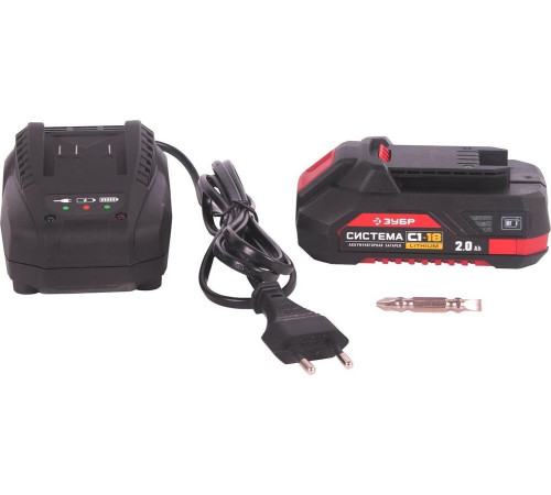 ЗУБР ДШЛ-185-22 18В, 2 АКБ (2Ач), в кейсе, дрель-шуруповерт.