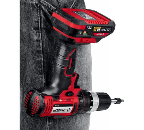 ЗУБР ДШЛ-185-22 18В, 2 АКБ (2Ач), в кейсе, дрель-шуруповерт.