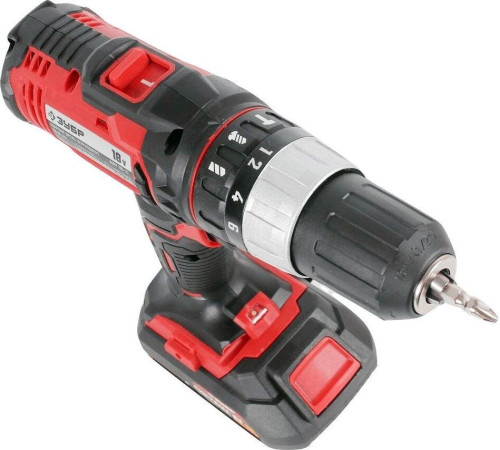 ЗУБР ДШУ-185-22 18В, 2 АКБ (2Ач), в кейсе, ударная дрель-шуруповер.