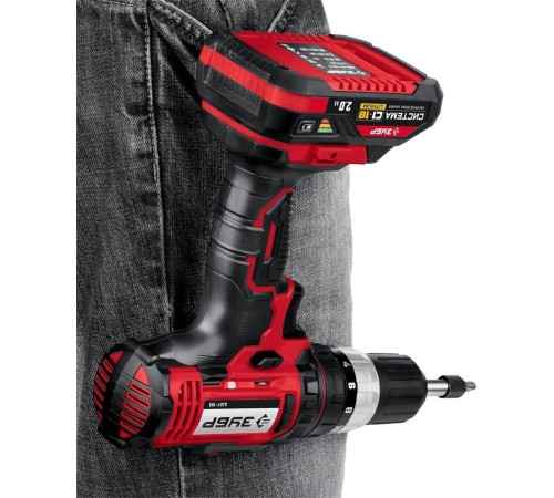 ЗУБР ДШУ-185-22 18В, 2 АКБ (2Ач), в кейсе, ударная дрель-шуруповер.