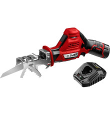 ЗУБР СПЛ-125-21 12В, 1 АКБ (2Ач), в коробке, пила сабельная