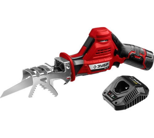 ЗУБР СПЛ-125-21 12В, 1 АКБ (2Ач), в коробке, пила сабельная