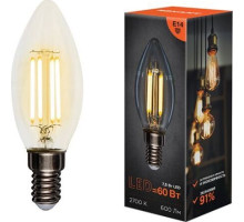 REXANT (604-083) CN35 7.5 ВТ 600 ЛМ 2700K E14 ПРОЗРАЧНАЯ КОЛБА