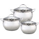 WEBBER BE-335/6 Набор посуды из нерж.стали 6 пр. 2,0л, 2,8л, 3,8л