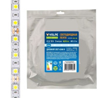 VOLPE (UL-00004533) ULS-Q323 2835-60LED/M-8MM-IP65-DC12V-4,8W/M-5M-3000K катушка в герметичной упаковке