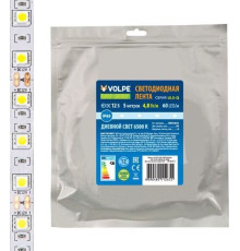 VOLPE (UL-00004533) ULS-Q323 2835-60LED/M-8MM-IP65-DC12V-4,8W/M-5M-3000K катушка в герметичной упаковке