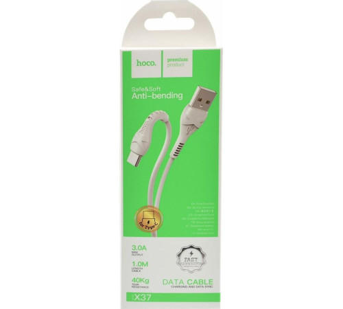 HOCO (6931474710512) X37 USB (m)-Type-C (m) 1м белый