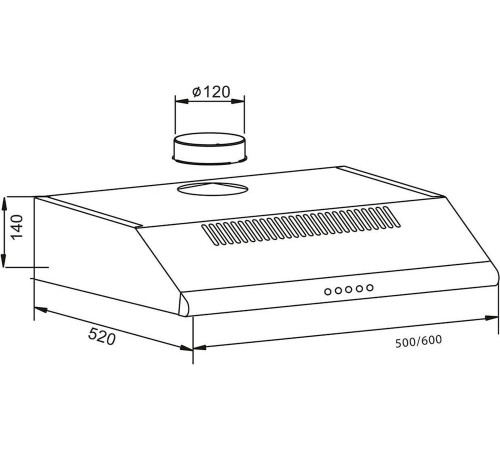 Вытяжка OASIS UP-50B черный