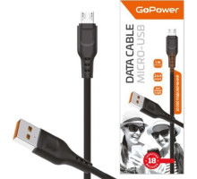 GOPOWER (00-00018564) GP01M USB (m)-microUSB (m) 1.0м 2.4A черный