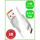 GOPOWER (00-00018565) Кабель GP01T USB (m)-Type-C (m) 1.0м 2.4A белый