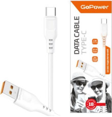 GOPOWER (00-00018565) Кабель GP01T USB (m)-Type-C (m) 1.0м 2.4A белый
