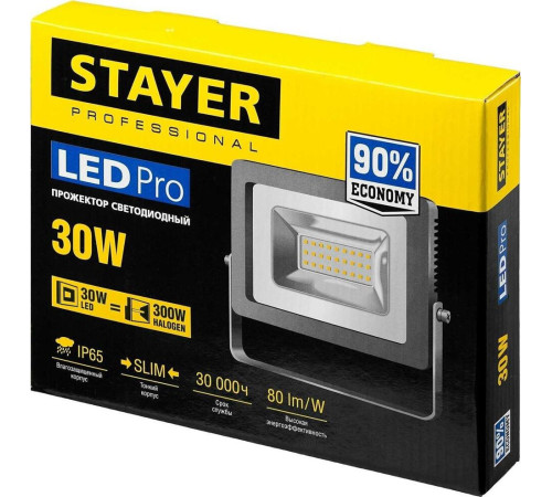 STAYER LED-MAX 30 Вт прожектор светодиодный 57131-30_z01