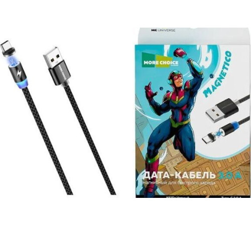 MORE CHOICE (4627151192345) K61Sa USB (m)-Type-C (m) 3.0А 1.0м - т/ серый